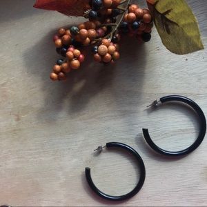 Black Hoop Earrings